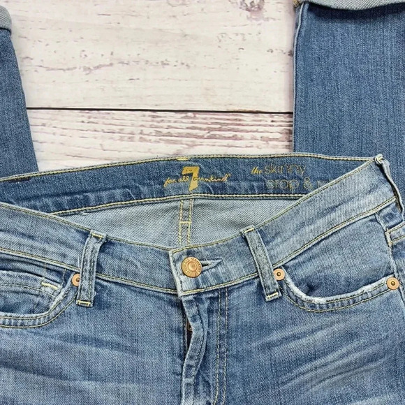 7 For All Mankind The Skinny Crop & Roll Jeans - Picture 4 of 14
